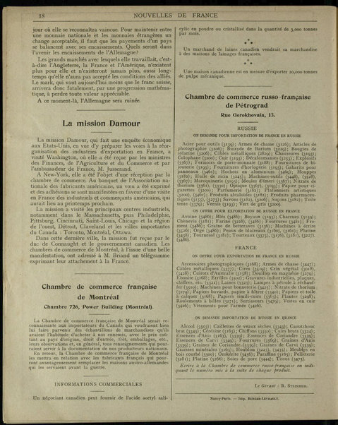 Nouvelles de France et Bulletin des Français résidant à l'étranger : chronique hebdomadaire de la presse française